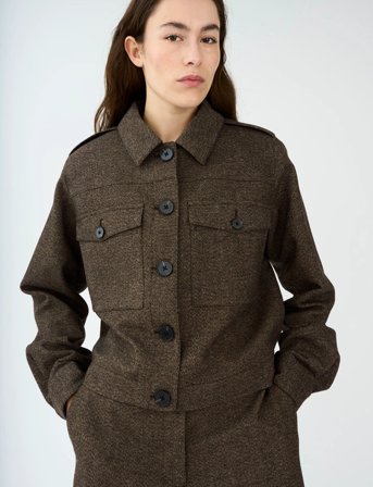 IVY Copenhagen Ivy-Tilda Utility Cropped Coat - Brown - 42