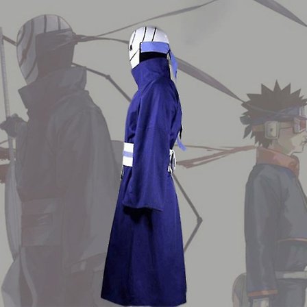 Shippuden Uchiha Obito/madara Cosplay Kostume Halloween Karneval Ninja Kampdragt Blå Kimono Ingen Maske Custom Made -a