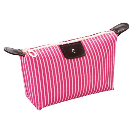 Ny Randig Dumpling Väska Kosmetikväska Vattentät Hud Bärbar Modevård Clutch Resväska V6y9