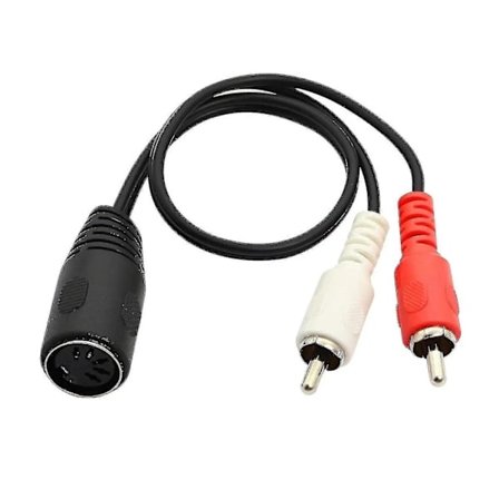 Din 5 Pin Til Rca Kabel, 30cm 5 Pin Din Hun Til 2 Rca Han Lydkabel