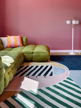 Basketball Court Kids Rug 160X230 Multicolor Geometric Wool