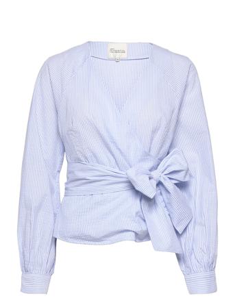 Frejamw Blouse Bluse Langermet Blå My Essential Wardrobe