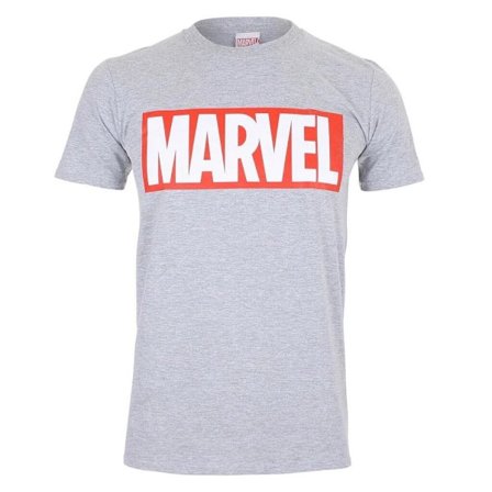 Marvel Comics Core Logo T-shirt för män, M, Sports Grey