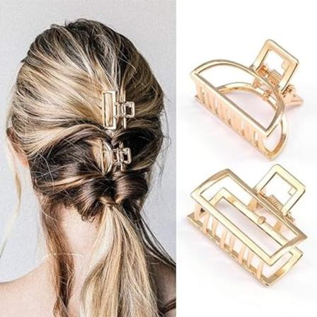 Sæt med 2 Minimalistiske Hårklemmer Hårklemmer Hårklemmer Guld Metal Hårklemmer til Damer og Piger