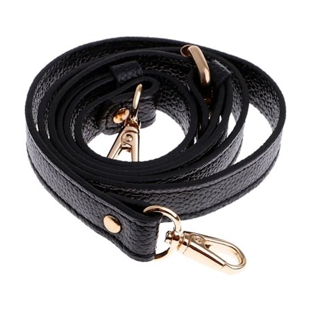 Justerbar Skulderveskestropp i Ekte Lær, Håndtakserstatning, Svart [DB]