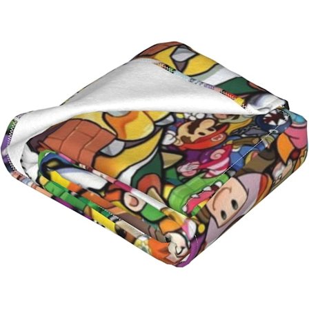 Mario Filtar för Flickor Mario Presenter för Flickor Söt Tecknad Mario Pläd Mjuk Fluffig Filt för Soffa, Sängar