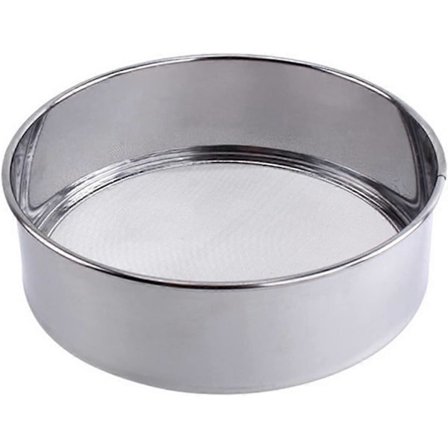 60 mesh ultrafin sigte i rustfrit stål til mel 201 rustfrit stål pulversukkersigte 15 cm rissigte 1 stk - sølv