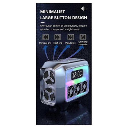 Bluetooth-høyttaler Stereo-høyttaler Trådløs ladepute LED-lys Vekkerklokke Rask lading Stati