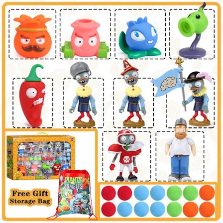 Stort Ægte Plants vs. Zombie Legetøj 2 Komplet Sæt Drenge Blød Silikone Anime Figur Børnedukker Jule Fødselsdagsgaver