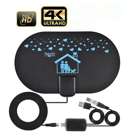 2023 Uppgraderad TV-antenn för smart-tv - 150 miles räckvidd Digital inomhusantenn - Kraftfull förstärkare Stödjer 4K 1080p Alla TV-apparater VHF UHF