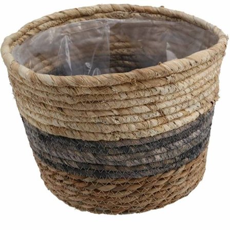 Nordisk håndlaget sjøgress oppbevaringskurv innendørs utendørs plantepotte beholder stue soverom dekorasjon, XL