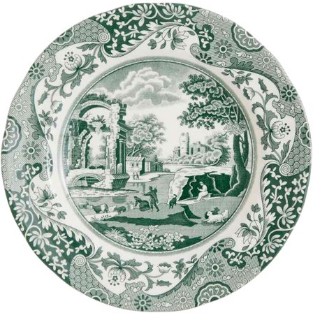 Spode Green Italian asjett 15 cm, grønn/hvit