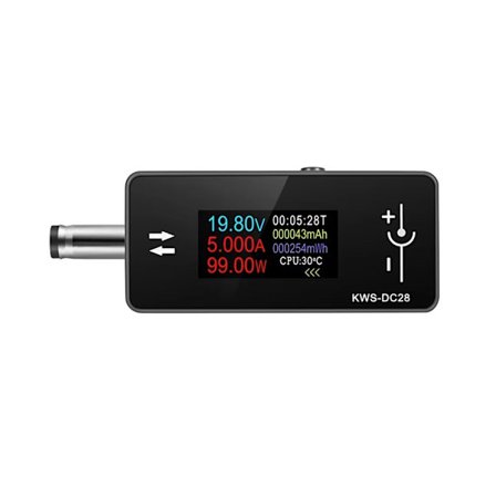 Spændingsamperemeter Præcisions Digital Tester til 5.5x2.5/2.1 Enhedsstrømmåler