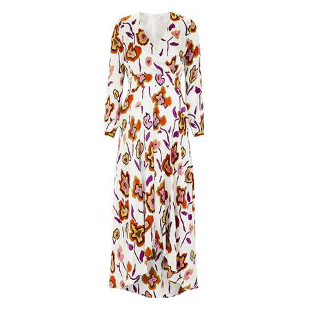 PS By Paul Smith Heat Map Floral Asymetrical Dress , Wit , Dames , Maat: M Maxi jurken