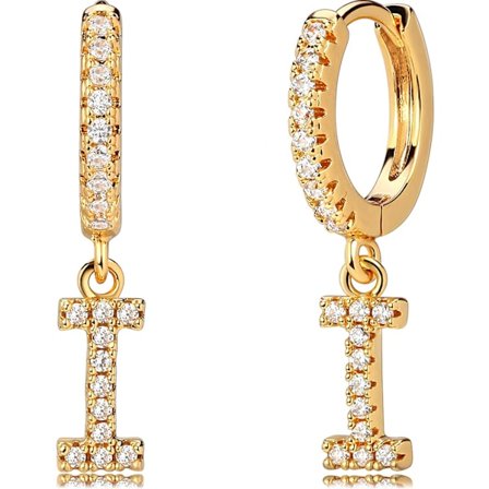 AVEKI 18K Delikat förgylld Pave Cubic Zirconia Brev Charm