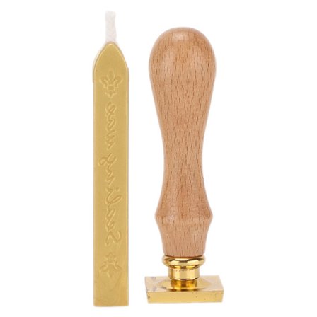 Voksforsegling Utsøkt Mønster Avtakbart Hode Bredt Bruksområde Voks Stempelsett for Forseglingsdekorasjon Gule Blader