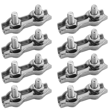 Dubbel Vajerlås - 12 stycken - M2 - Stålvajerlås - Kabelklämmor -