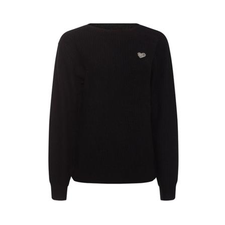 Heartmade Round-neck Strik Sort, Dame Striktrøjer