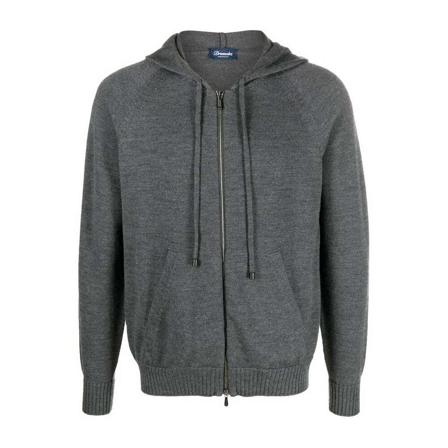 Drumohr Zip Hoodie Grå, Herre, Størrelse: 2XL