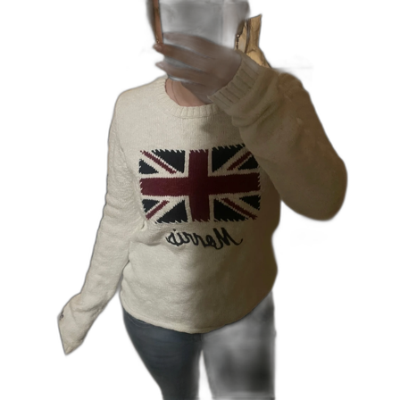 Vit stickat Morris Lady S tröja