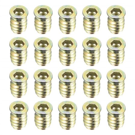 20 stk. gevindindsatser møtrikker træmøbler skrue-i møtrik M6X17MM