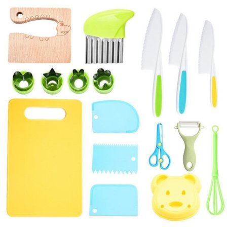 Børnekøkkenknive Køkkensæt Køkkenredskaber til børn Flerfarvet