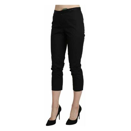 Balenciaga, High Waist Skinny Cropped Dress Trousers Zwart, Dames, Maat:L
