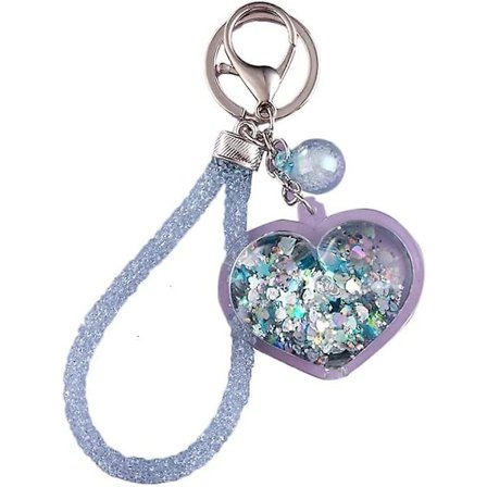 Kærlighed Nøglering Vedhæng Kreativ Personlighed Sød Pige Bil Nøglering Nøglering Dekoration Skoletaske Ornament Gave (farve: Blå, Størrelse: F)