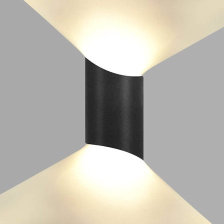 10W Vanntett Moderne LED Vegglampe Vegglampe Opp Ned Aluminium LED Veggvasker Innendørs Utendørs, Svart 3000K
