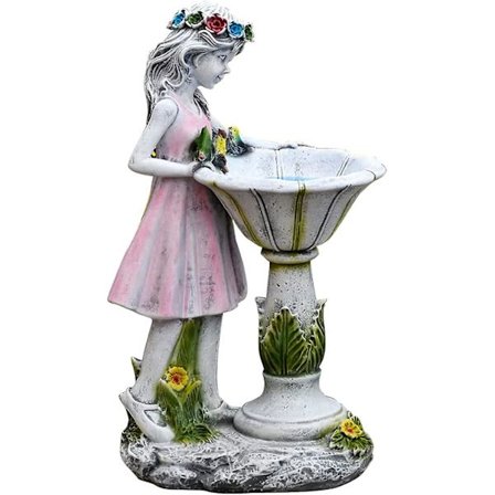 Solcellsfigur av en blommafe, trädgårdsdekoration