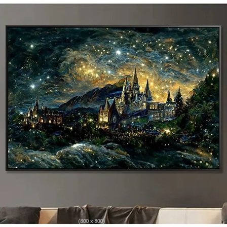 Diamantmålningssats, 30x40cm Hogwarts Night