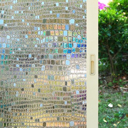 3D Sateenkaari-ikkunakalvo 43x200cm Sähköstaattinen tarttuvuus Uudelleenkäytettävä Lämmön- ja auringonsuoja Huimauksen esto Koristeellinen UV-kalvo 