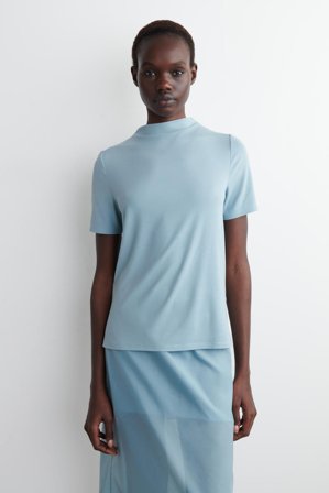 COS Draped Jersey T-Shirt in Blue - Women