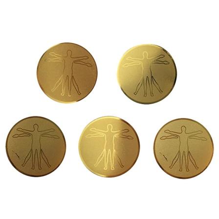 5 kappaleen 1 sarja sähkömagneettisen kentän suojatarroja, säteilysuojatarroja, matkapuhelimen tarroja kulta (2,6X2,6X0,2cm, kulta)