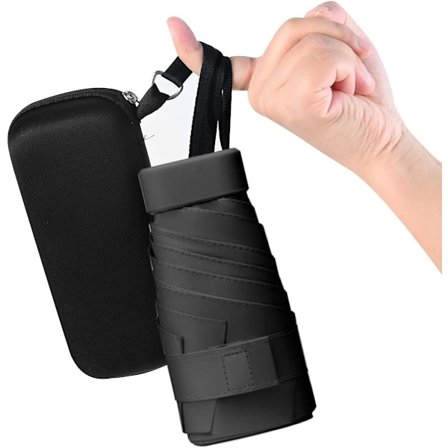 Mini sammenleggbar paraply, liten kompakt vindbestandig paraply, UV vindtett paraply for sol
