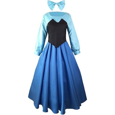 Dam Cosplay Klänning Prinsessa Fest Balklänning Kostym Blå