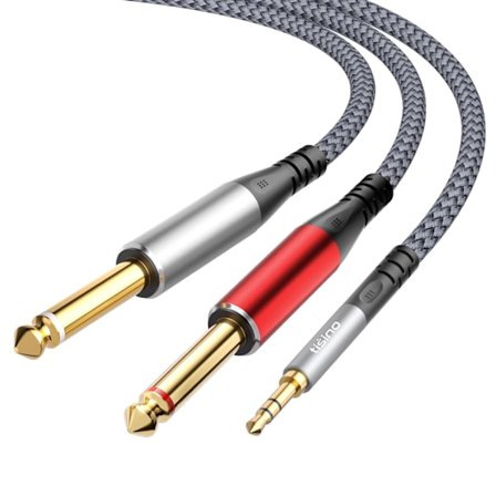 2025 Senaste Modell 1/8" till 1/4" Stereo Y-Splitter Kabel, 3.5mm TRS till Dubbel 1/4" 6.35mm tum TS Mono Ljud Breakout Sladd för Telefon, CD & MP3