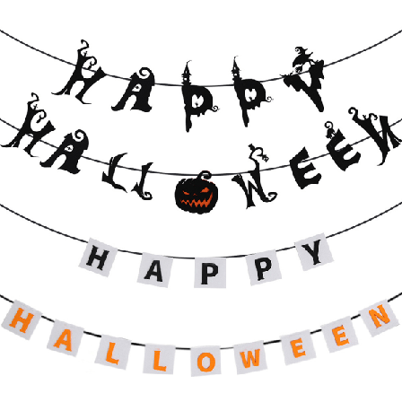 2 sett Halloween bokstavstrekk flagg utendørs flagg hjemmedekorasjon