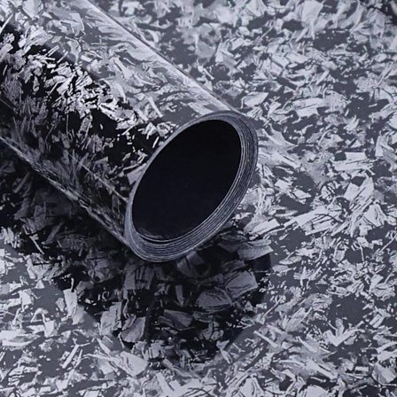 Sølv kulfiberfolie 150x30 cm. Knust sten-effekt til DIY-bilindpakning.—jarx