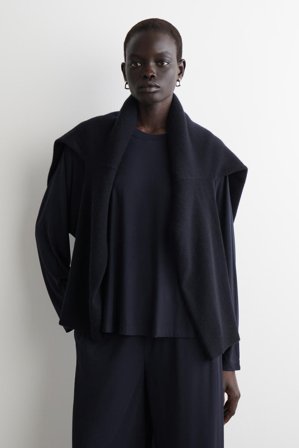 COS Women's Fluid Jersey Long Sleeve Top in Blue