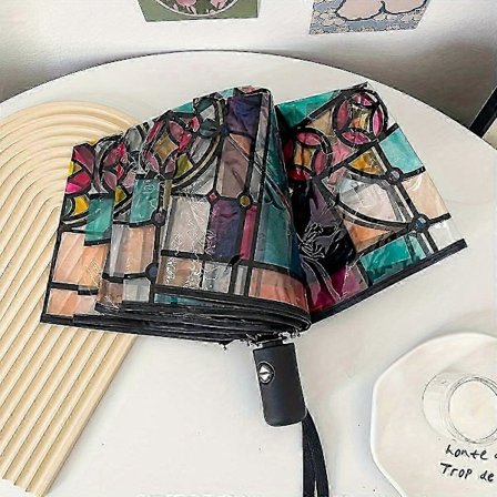 Transparent Romantisk Poesi Stil Vikbart Paraply - Snyggt och Praktiskt Regn Skydd