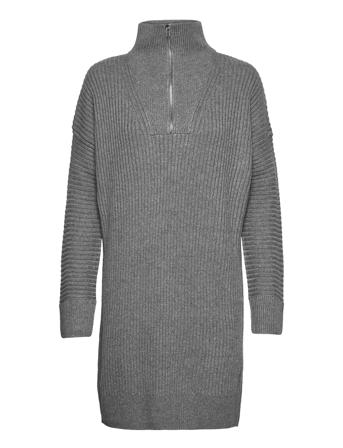 Lana Knits Half Zip Dress Kort Kjole Grå French Connection