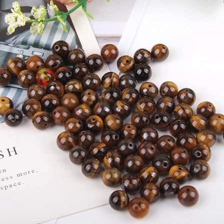 Lim 8mm Natursten Perler Stenperler DIY Perle Sæt Lithoterapi