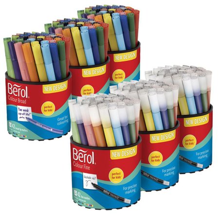 BEROL Fiberpenna Storpack Fine Broad 252/fp - Lyreco - Skola och förskola - Pennor och tillbehör - Fiberpennor - Standard