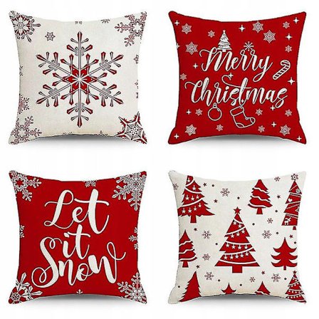 4 kpl pellavan joulu tyynyliina koristeet tyynyliina