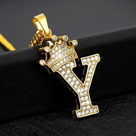 Lyxiga kristaller initialer Halsband Smycken Big