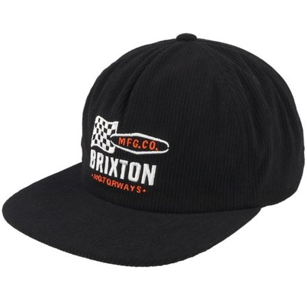 Brixton - Svart snapback Keps - Motorways Black Corduroy Snapback @ Hatstore