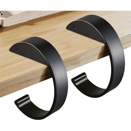 2 stk. taskekrog til bord C-formet håndtaskeholder, skrivebordstaskekrog til ophængning af taske, kraftig taskekrog, ideel taskeholder (sort)