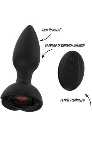 Vibrierender Rose Buttplug mit Fernbedienung