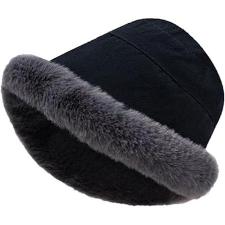 Damer Vinterhue Chic og Varmt Ørebetræk Rulle Op Kant Fleeceforet Beanie Hat Kvinder Stor Casual